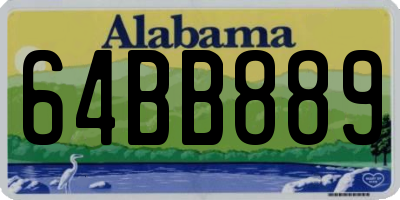 AL license plate 64BB889