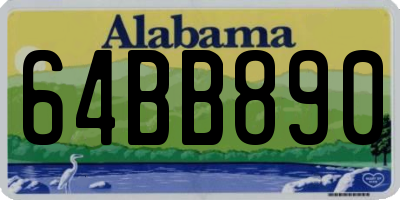 AL license plate 64BB890
