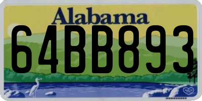 AL license plate 64BB893