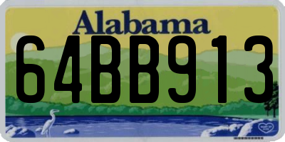 AL license plate 64BB913