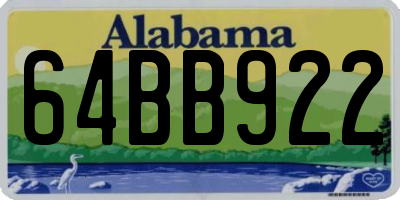 AL license plate 64BB922