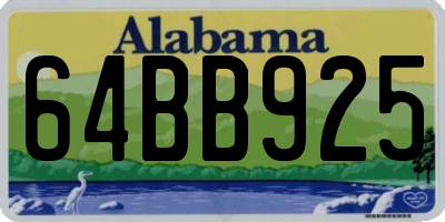 AL license plate 64BB925