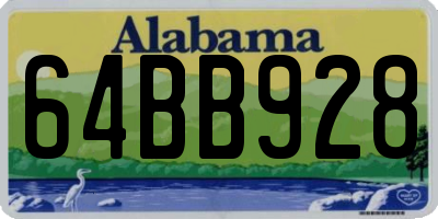 AL license plate 64BB928