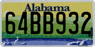 AL license plate 64BB932