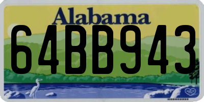 AL license plate 64BB943