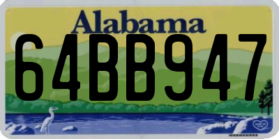 AL license plate 64BB947