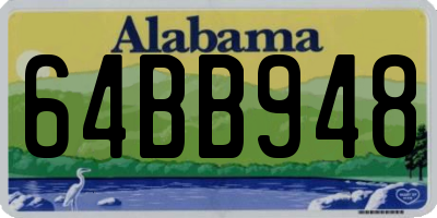 AL license plate 64BB948