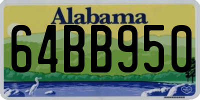 AL license plate 64BB950