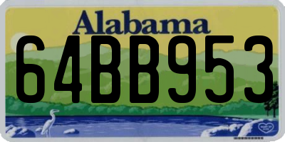 AL license plate 64BB953
