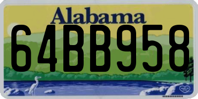 AL license plate 64BB958