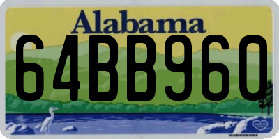 AL license plate 64BB960