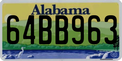 AL license plate 64BB963