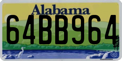 AL license plate 64BB964