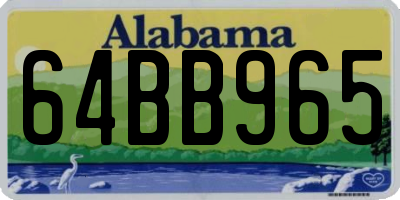 AL license plate 64BB965