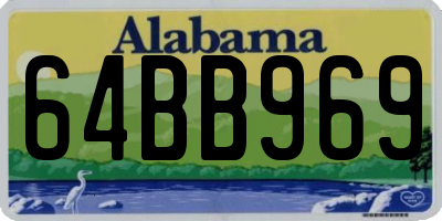 AL license plate 64BB969