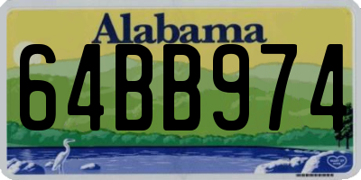 AL license plate 64BB974