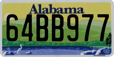 AL license plate 64BB977