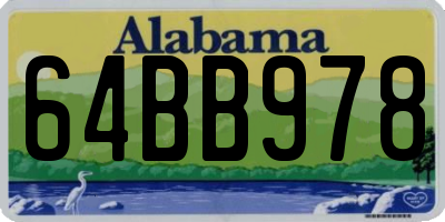 AL license plate 64BB978