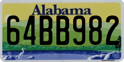 AL license plate 64BB982