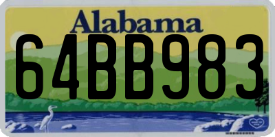 AL license plate 64BB983