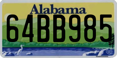 AL license plate 64BB985