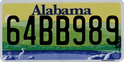 AL license plate 64BB989