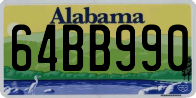 AL license plate 64BB990