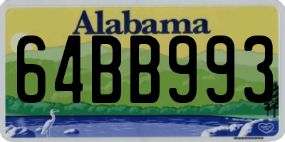 AL license plate 64BB993