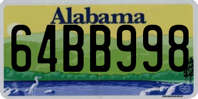 AL license plate 64BB998