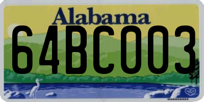AL license plate 64BC003