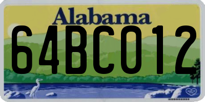 AL license plate 64BC012