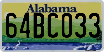 AL license plate 64BC033