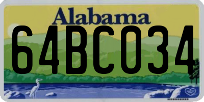 AL license plate 64BC034