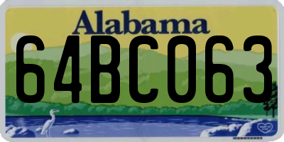 AL license plate 64BC063