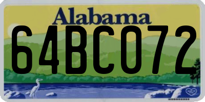 AL license plate 64BC072