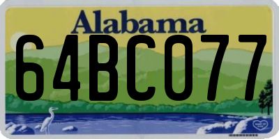 AL license plate 64BC077