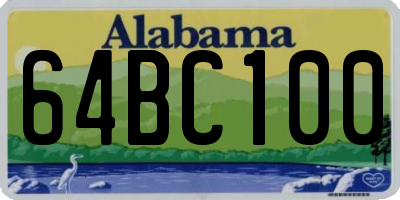 AL license plate 64BC100