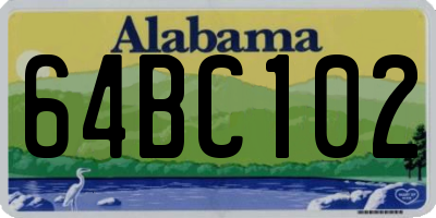 AL license plate 64BC102
