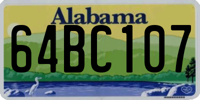 AL license plate 64BC107