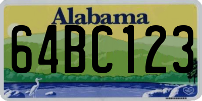 AL license plate 64BC123