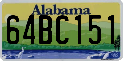 AL license plate 64BC151