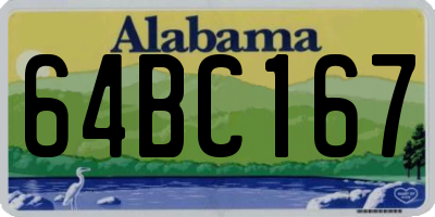 AL license plate 64BC167