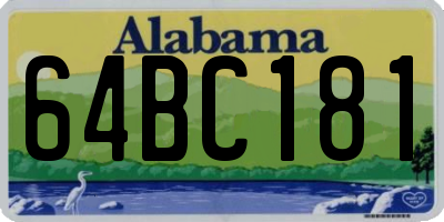 AL license plate 64BC181