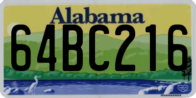 AL license plate 64BC216