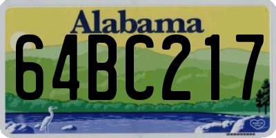 AL license plate 64BC217