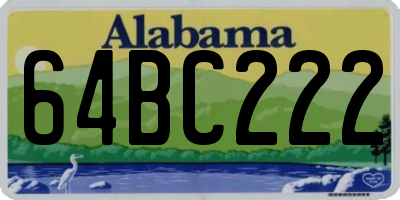AL license plate 64BC222
