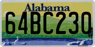 AL license plate 64BC230