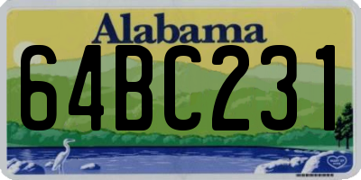AL license plate 64BC231