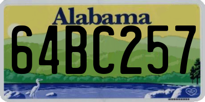 AL license plate 64BC257