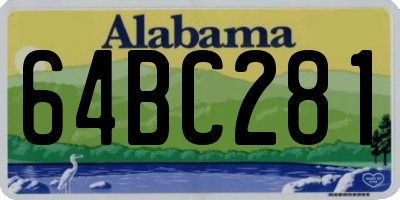 AL license plate 64BC281